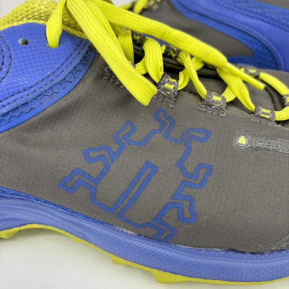 Icebug Aurora-L BUGrip Trail Running Shoes Womens 10 Grey Blue Lime Studded